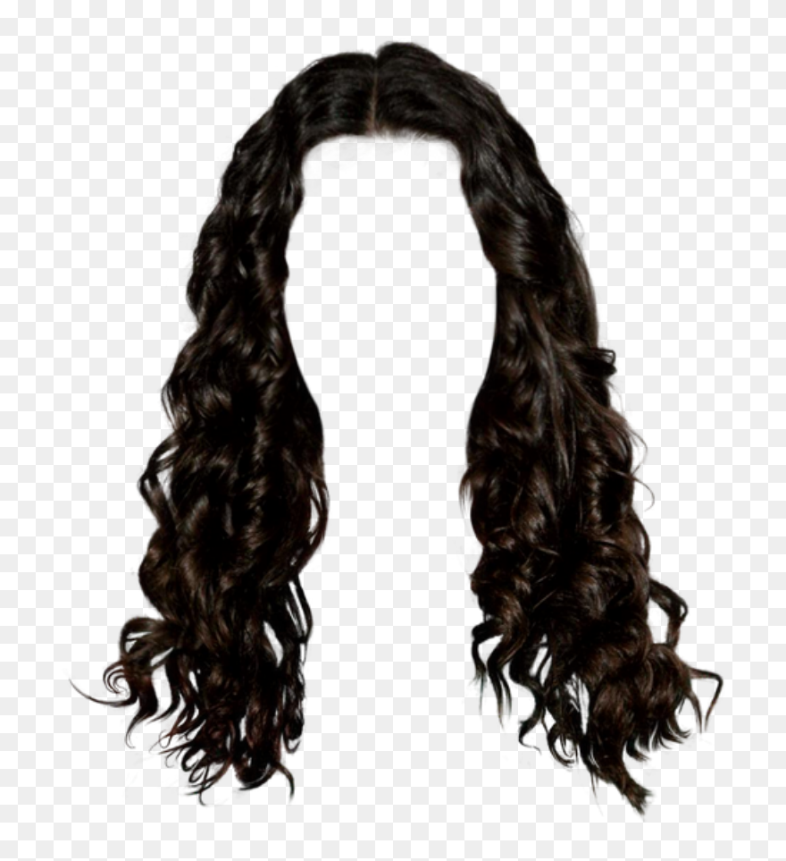 Transparent Black Wig Png - Transparent Wavy Hair Png Clipart