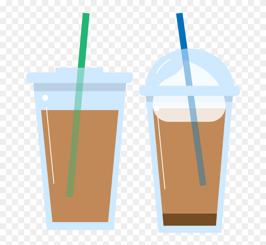 Coffee Cappuccino Of Espresso Two Ice Latte - Vector Iced Coffee Png Clipart