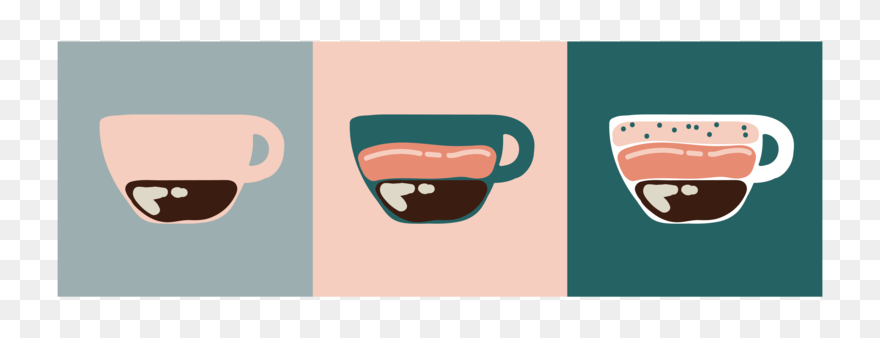 Mug And Coffee Illustration Fun Colors Latte Coffee - Illustration Clipart