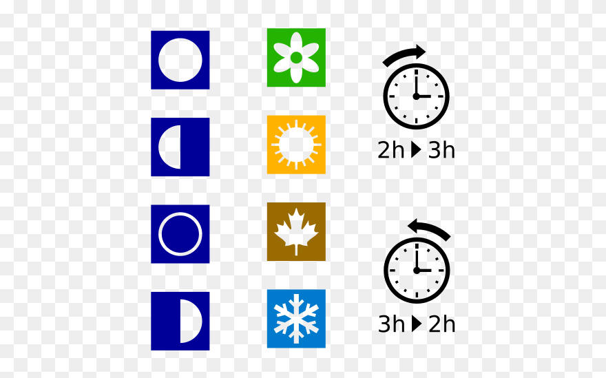 Moon Phases, Seasons & Dst Symbols Vector Image - Detroit Free Press Marathon Clipart
