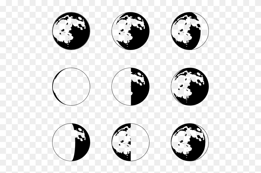 Download Phases Icon Packs - Phases Of The Moon Svg Clipart (#5654183