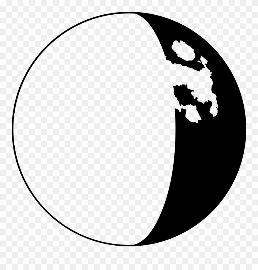 Moon Phase Interface Symbol - Moon Craters Silhouette Clipart