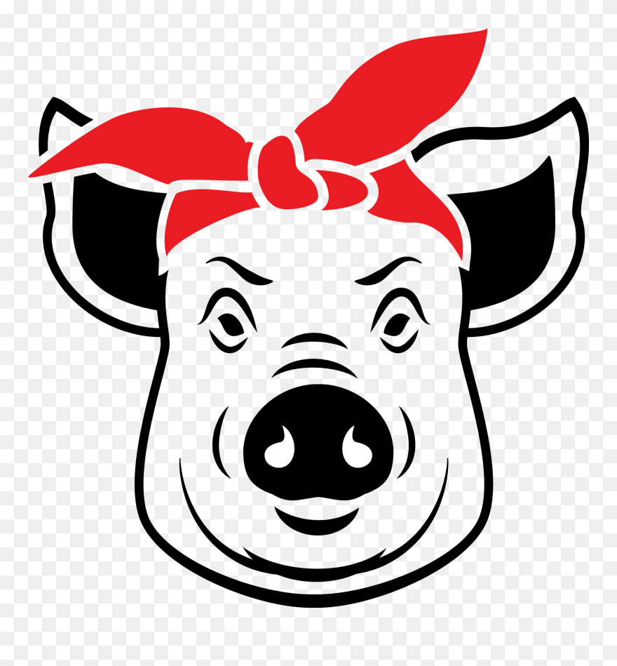 #pig #piglet #piggy #hog #swine #gangster #thug #thuggish - Bandana For Cow Png Clipart