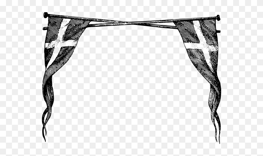 Flags On A Fort - Illustration Clipart