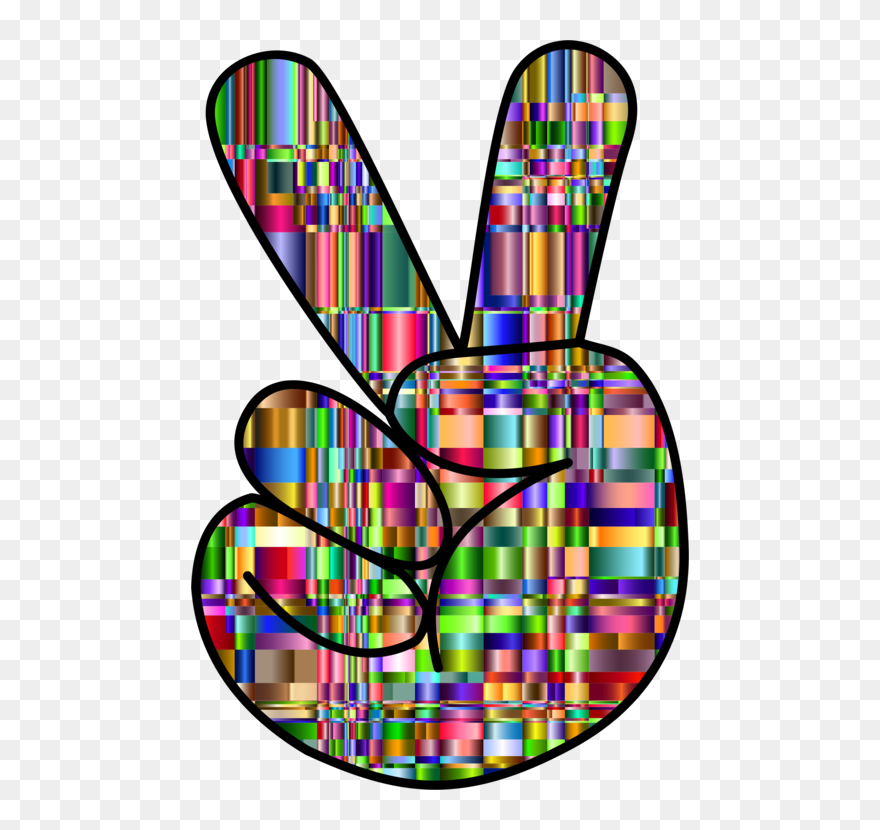 Visual Arts,peace Symbols,v Sign - Hand Sign Peace Colorful Clipart