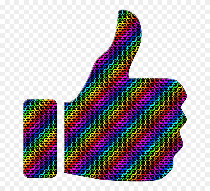 Transparent Hippies Clipart - Thumbs Up Png Rainbow