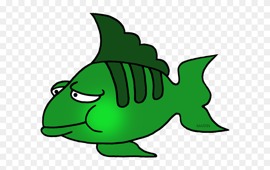 Fish With Gills Clipart Picture Transparent Stock Animals - Green Fish Clip Art - Png Download