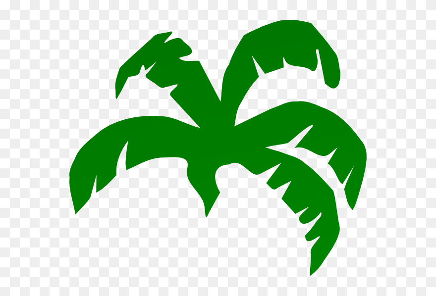 Gambar Kartun Pohon - Palm Tree Leaves Clipart - Png Download