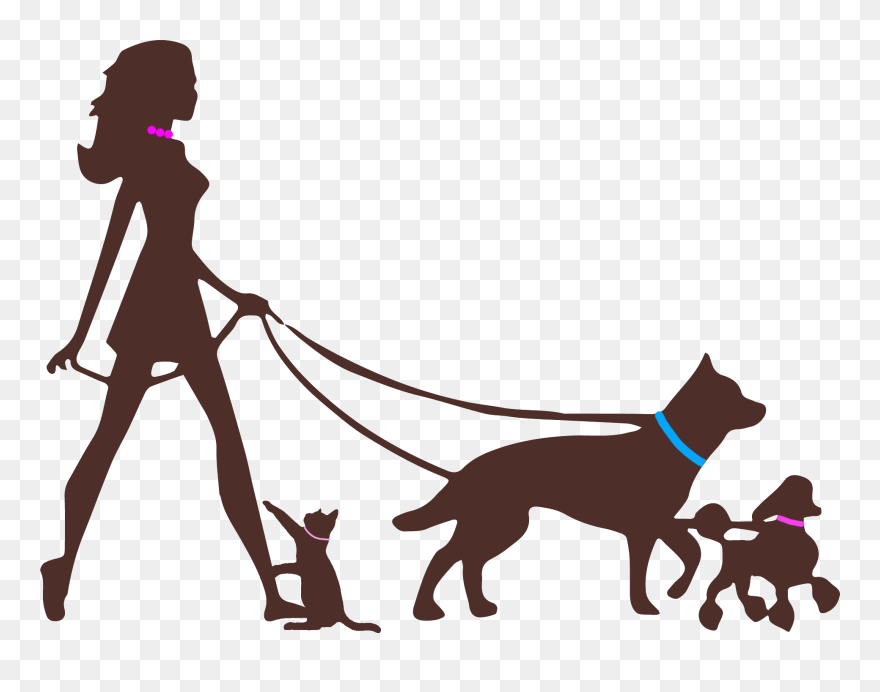 Edinburgh Dog Walking Pet Sitting - Girl Walking Dog Silhouette Clipart