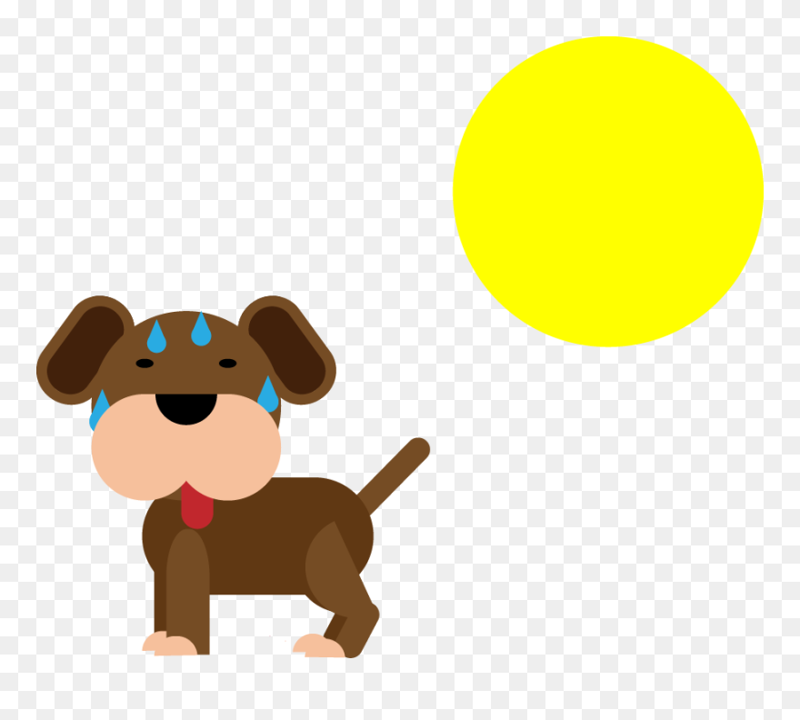How To Keep Your Dog Cool In The Summer - Overheated Dog Cartoon Clipart