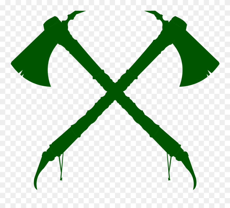 Darker Crossed Hatchetsartboard 2@4x - Tomahawk Silhouette Clipart