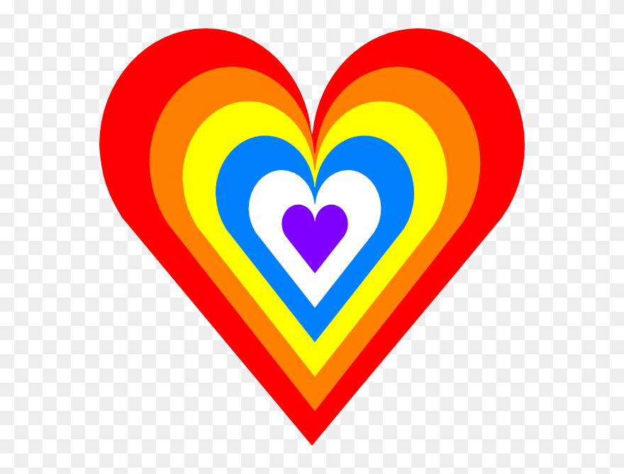 Rainbow Heart Computer Icons Clip Art - Clipart Rainbow Heart - Png Download