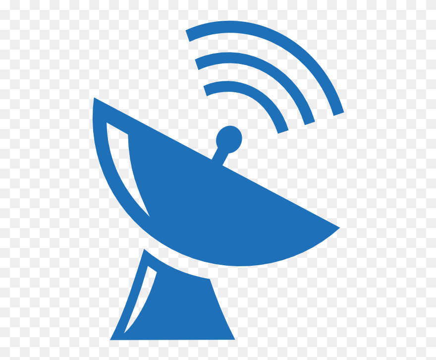 Dish Clipart Sat - Satellite Icon Png Blue Transparent Png