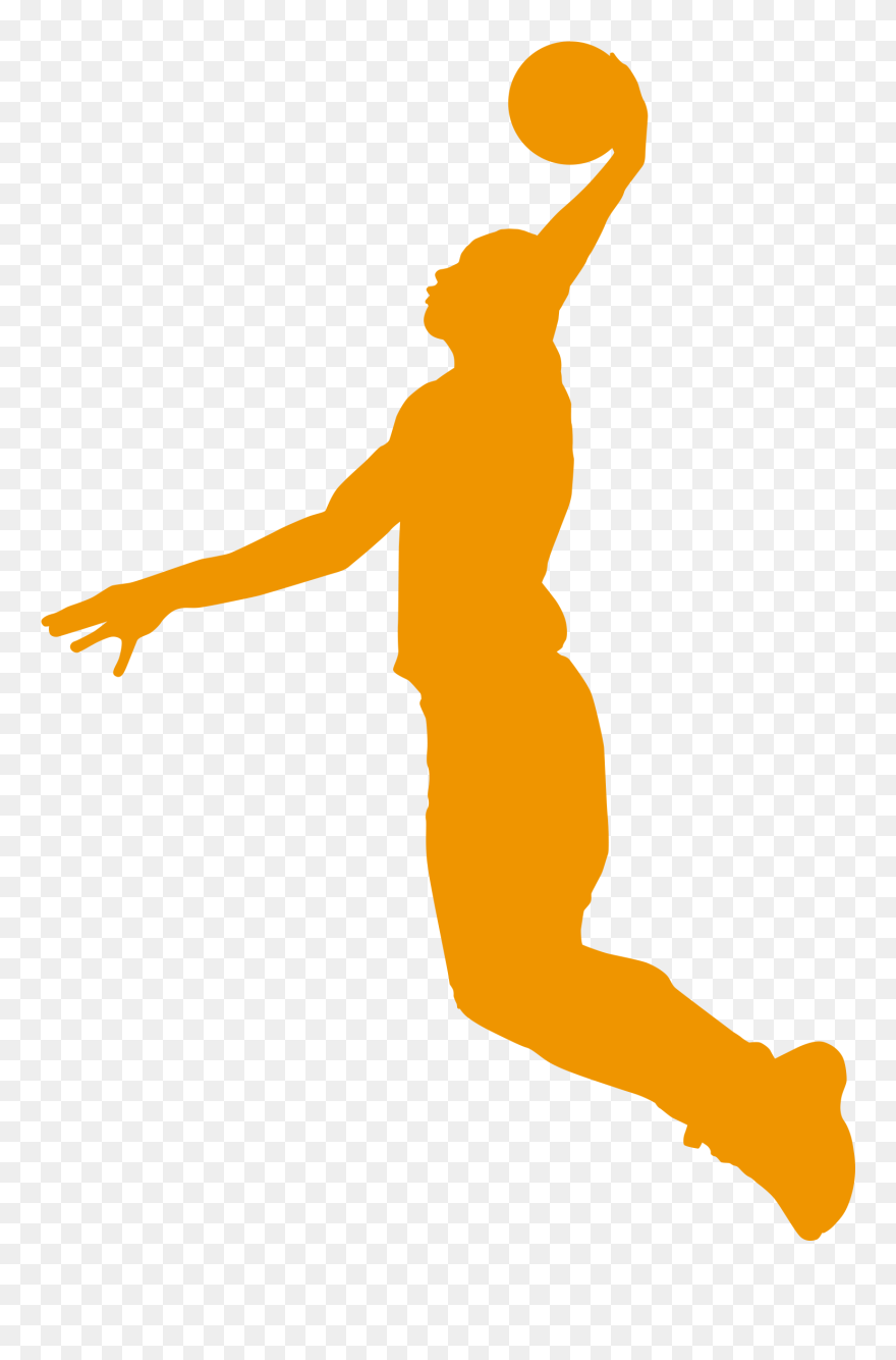 Basketball Player Slam Dunk Wall Decal Athlete - Dunking Transparent Background Basketball Player Silhouette Clipart