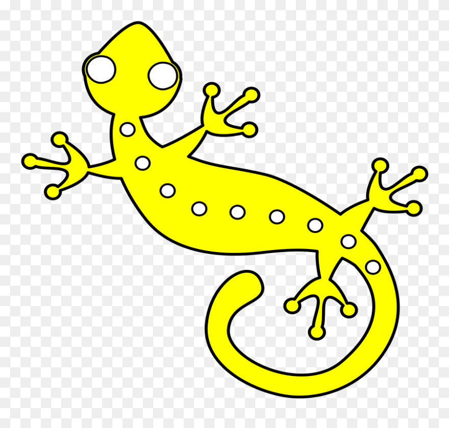 Gecko Svg Clip Arts - Lizard Clipart Black And White - Png Download