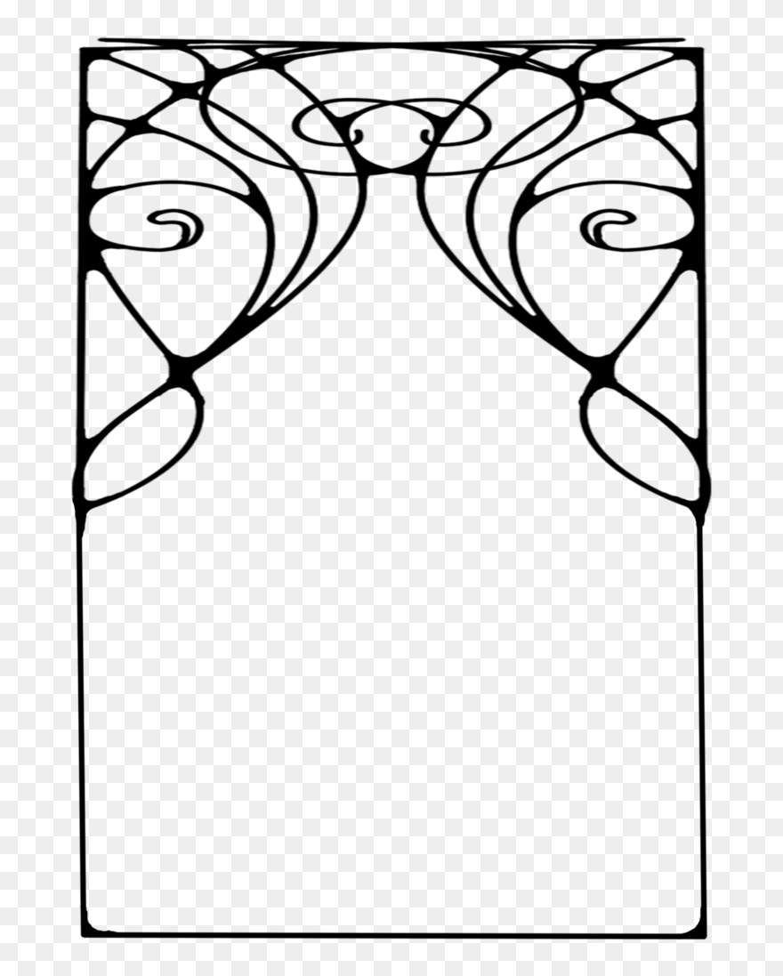 Art Nouveau Frame - Simple Art Nouveau Patterns Clipart