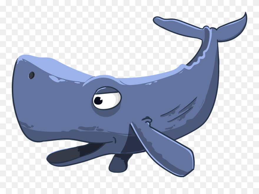 Blue Kind Whale Clipart - Open Mouth Whale Cartoon - Png Download