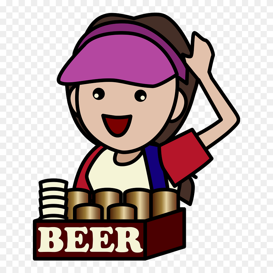 Beer Girl Clipart - 野球 ビール 売り子 イラスト - Png Download
