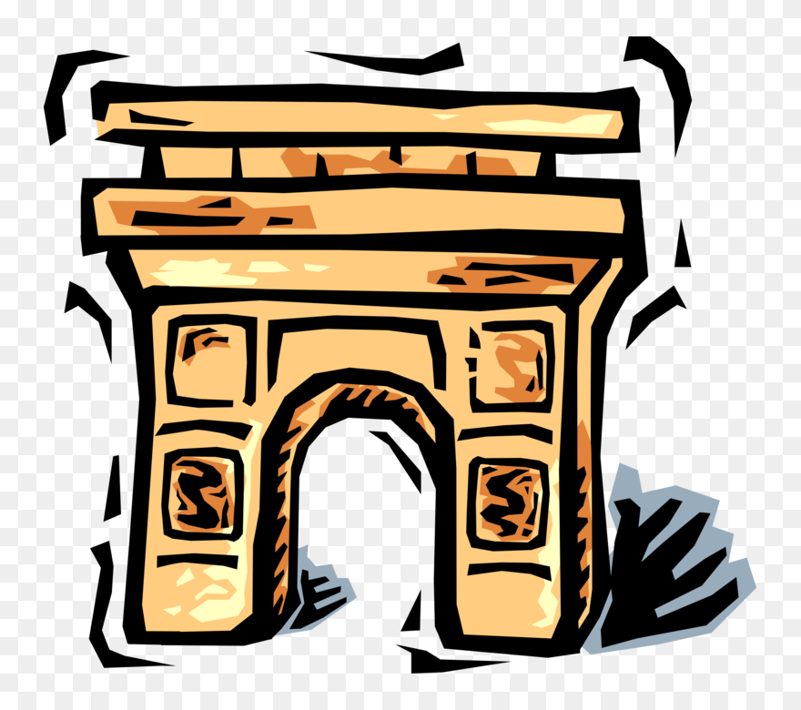 Vector Illustration Of Arc De Triomphe Triumphal Arch - Arc De Triomphe Clipart Png Transparent Png