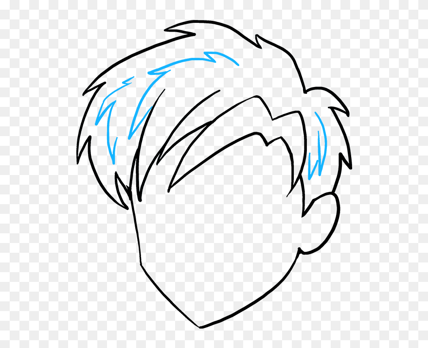How To Draw Manga Hair - Anime Hair Drawing Male Clipart
