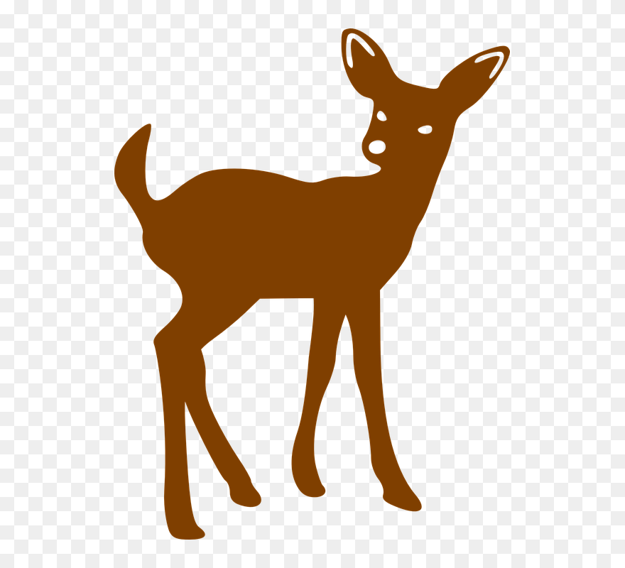 Fawn Clipart Bambi - Baby Deer Silhouette Clip Art - Png Download