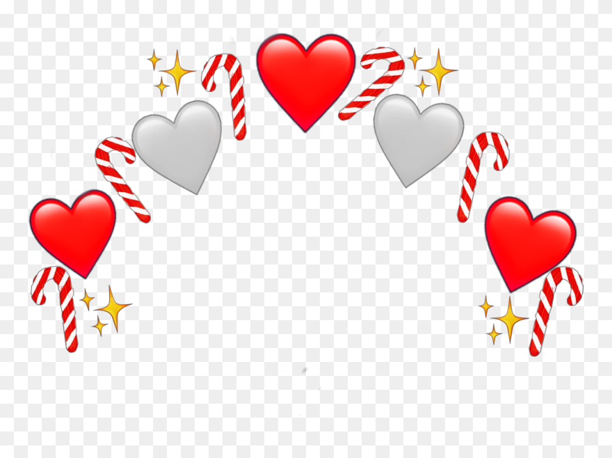 #heartcrown #candycane #heart #christmas #winter - Heart Clipart