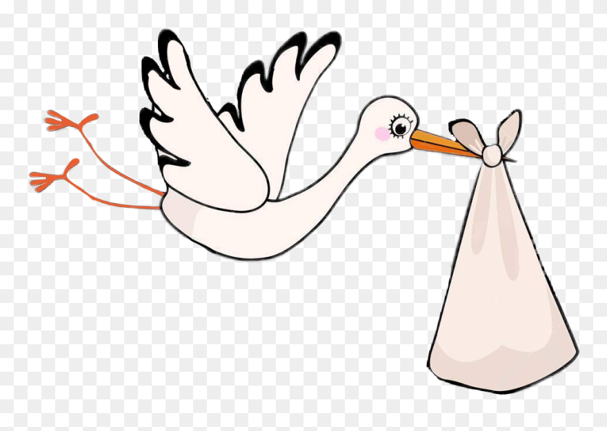 #freetoedit #sticker #stork #newborn #baby - Cartoon Clipart