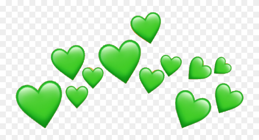 Transparent Green Heart Png - Green Heart Crown Png Clipart