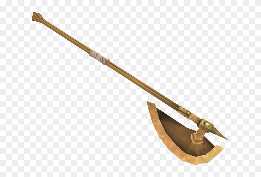 Runescape Halberd Melee Weapon Spear - Copper Halberd Clipart