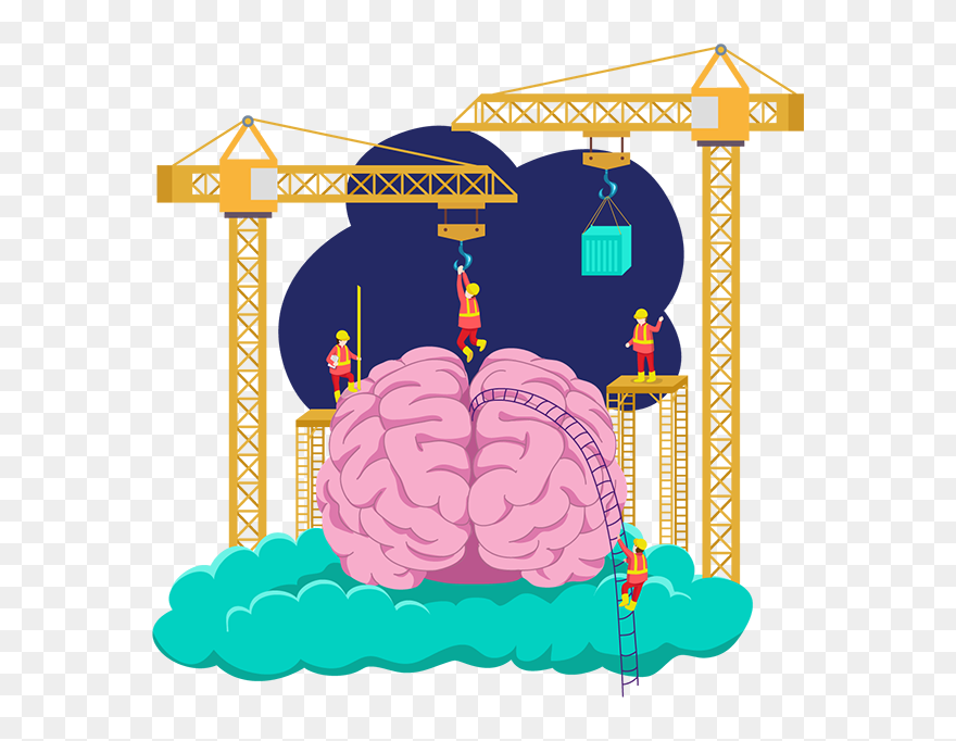 Illustration Of The Brain Undergoing Neuroplasticity - Neuroplasticity Vector Art Clipart