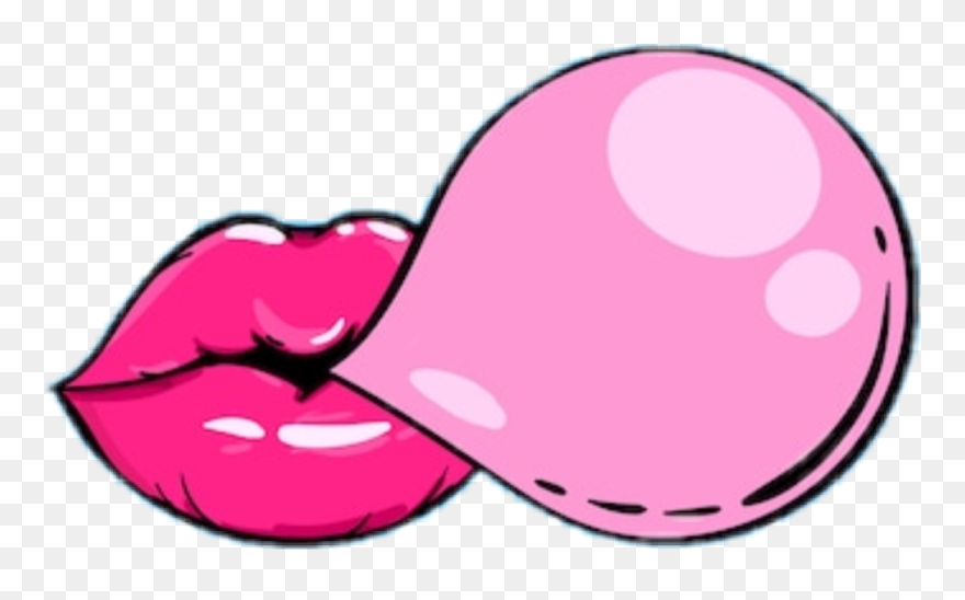#sticker #bubble #bubble Gum #chewinggum #lips # Contest - Lips Blowing Bubble Gum Clipart