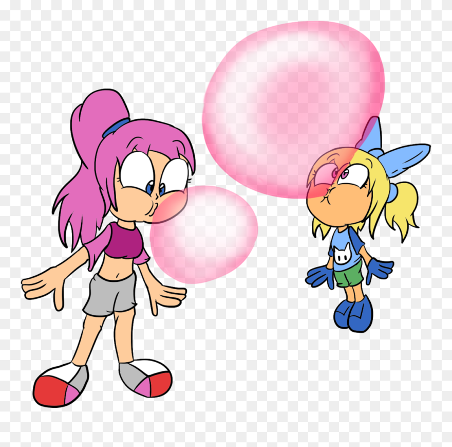 Bubble Gum Blowing - Person Blowing Bubble Gum Drawing Clipart