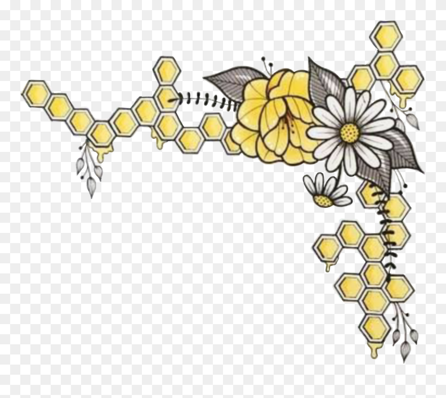 #bee #bees #honeycomb - Sunflower Clipart