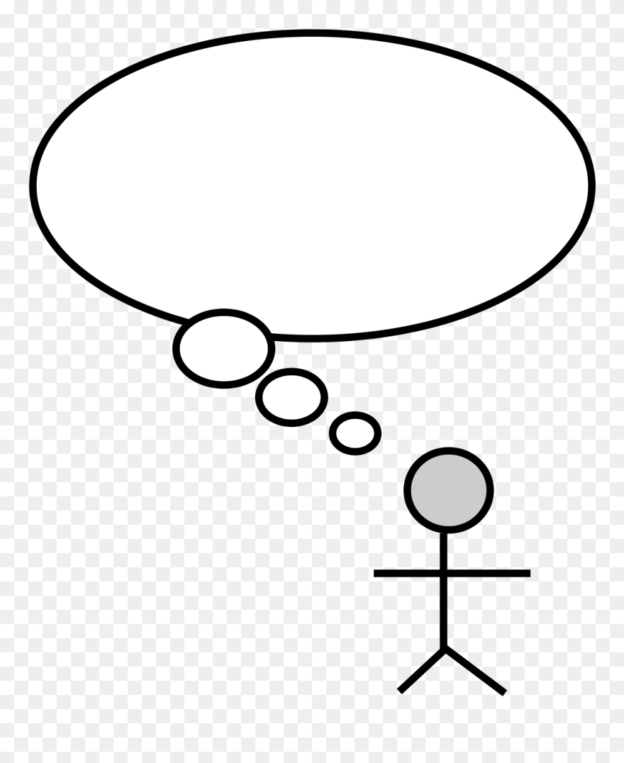 Stick Figure With Thought Bubble Clipart