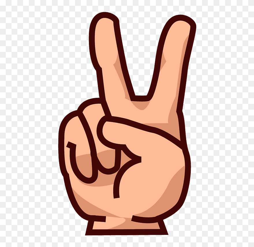 Victory Hand Emoji Clipart - Emoji - Png Download