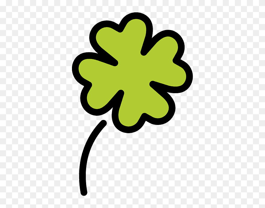 Four Leaf Clover Emoji Clipart - Png Download