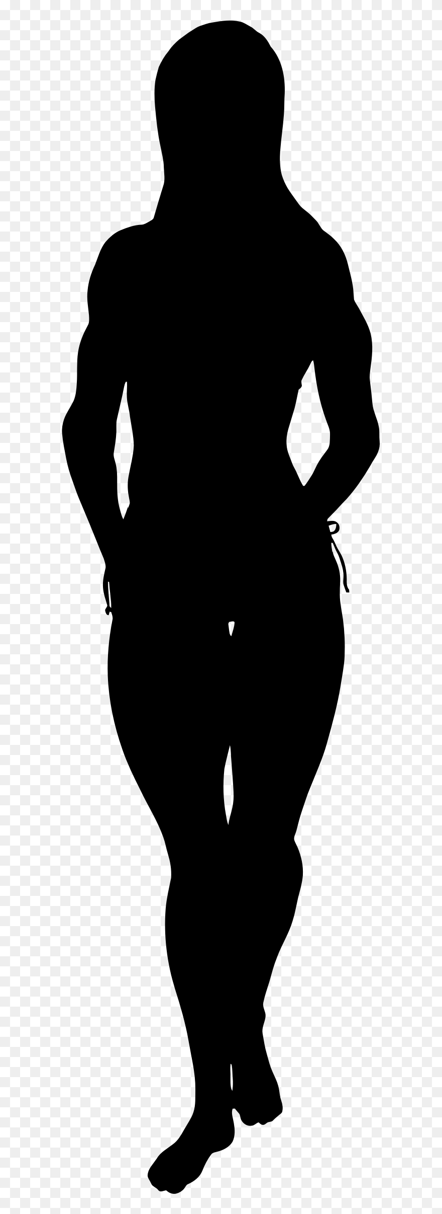 Female Bodybuilder Silhouette Clipart - Illustration - Png Download