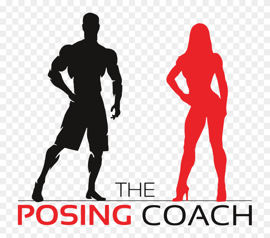 Competition Posing Coach Girl Body Builder Silhouette - Logo Bodybuilder Pose Clipart