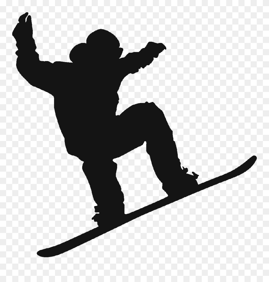 Snowboarding Silhouette Skiing - Snowboarding Silhouette Clipart