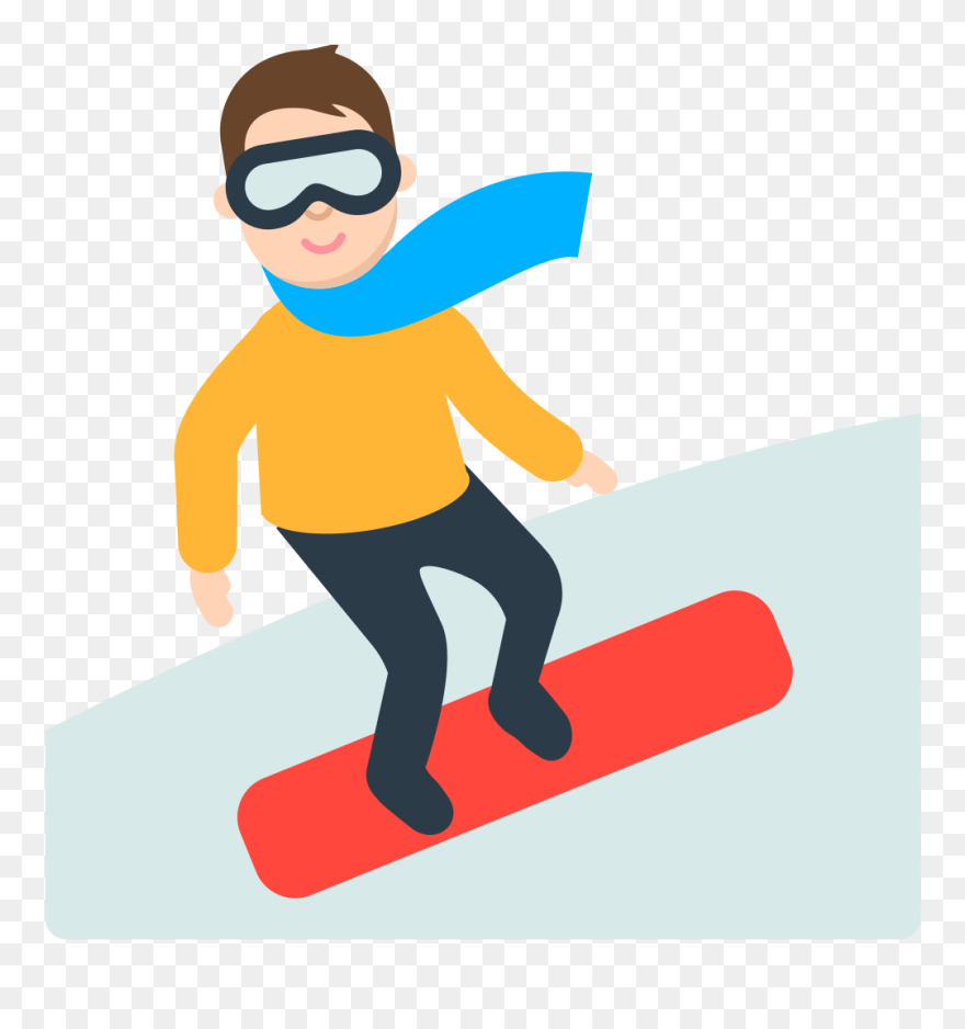 File - Fxemoji U1f3c2 - Svg - Snowboard Emoji Clipart