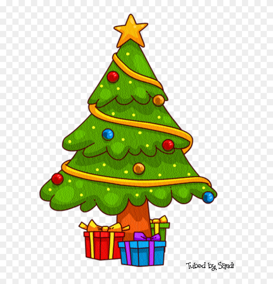 Simple Christmas Tree Cartoon Clipart
