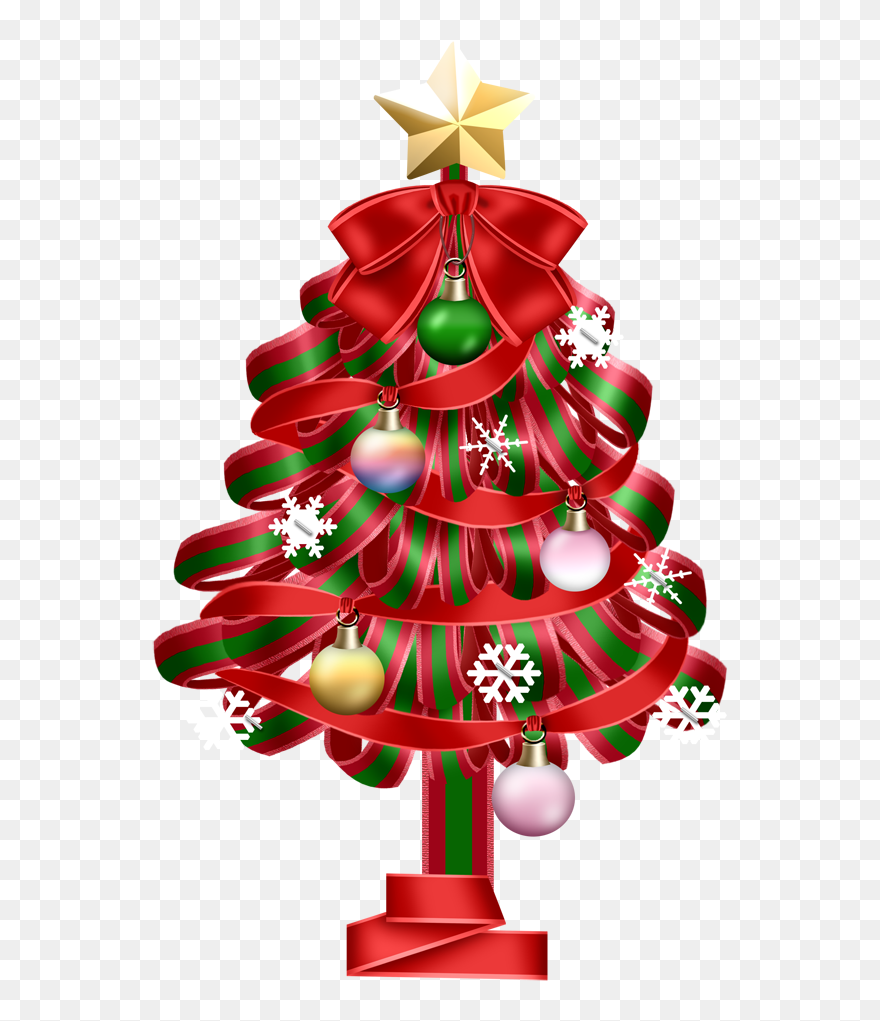 Red Christmas Tree Transparent Clipart