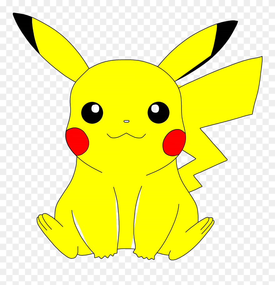 Pikachu Pokemon Clipart Black And White - Png Download