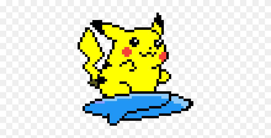 Pikachu Surf Pixel Art Clipart
