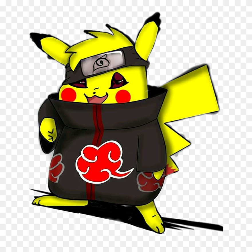 #pikachu #pikashu #naruto #narutoshippuden #akatsuki - Cartoon Clipart