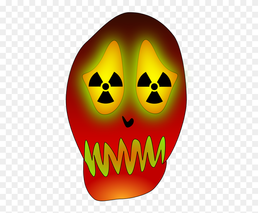Skull And Nuclear Warning - Radiation Symbol Clipart