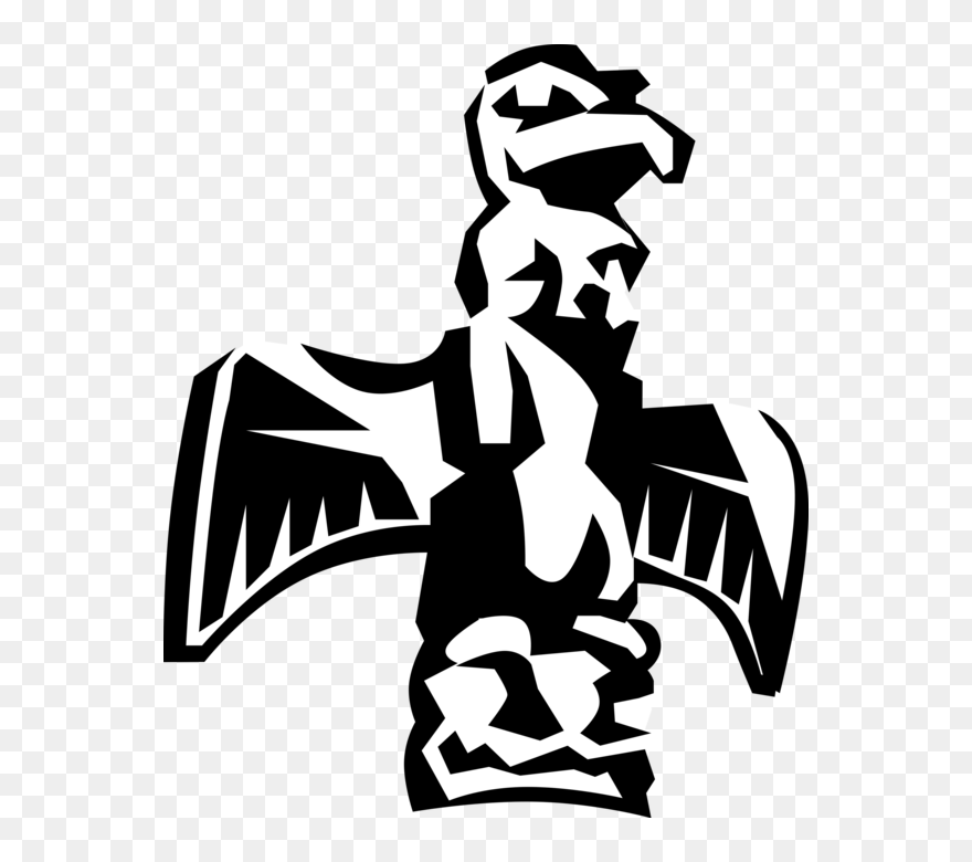 Indian Clipart Totem Pole - Vector Graphics - Png Download