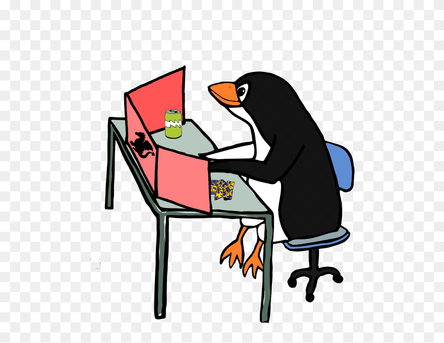 Penguin Dungeon Master - Programmer Clipart - Png Download