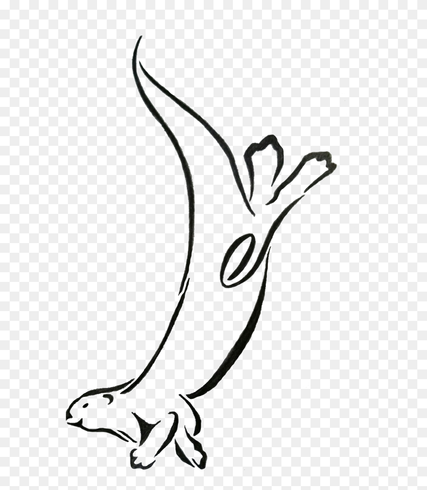 Totem Drawing Otter - Otter Line Art Clipart