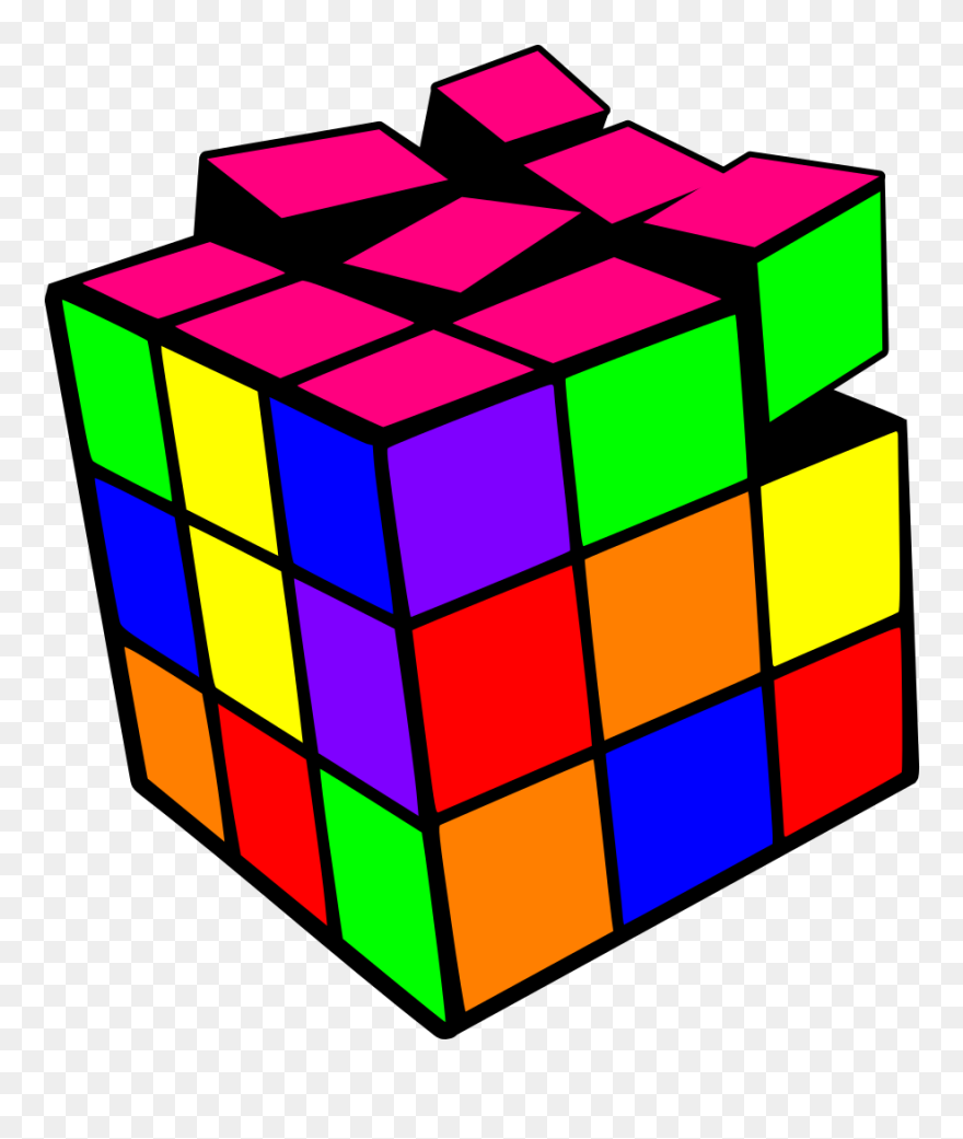 Transparent Neon Rubik's Cube Clipart